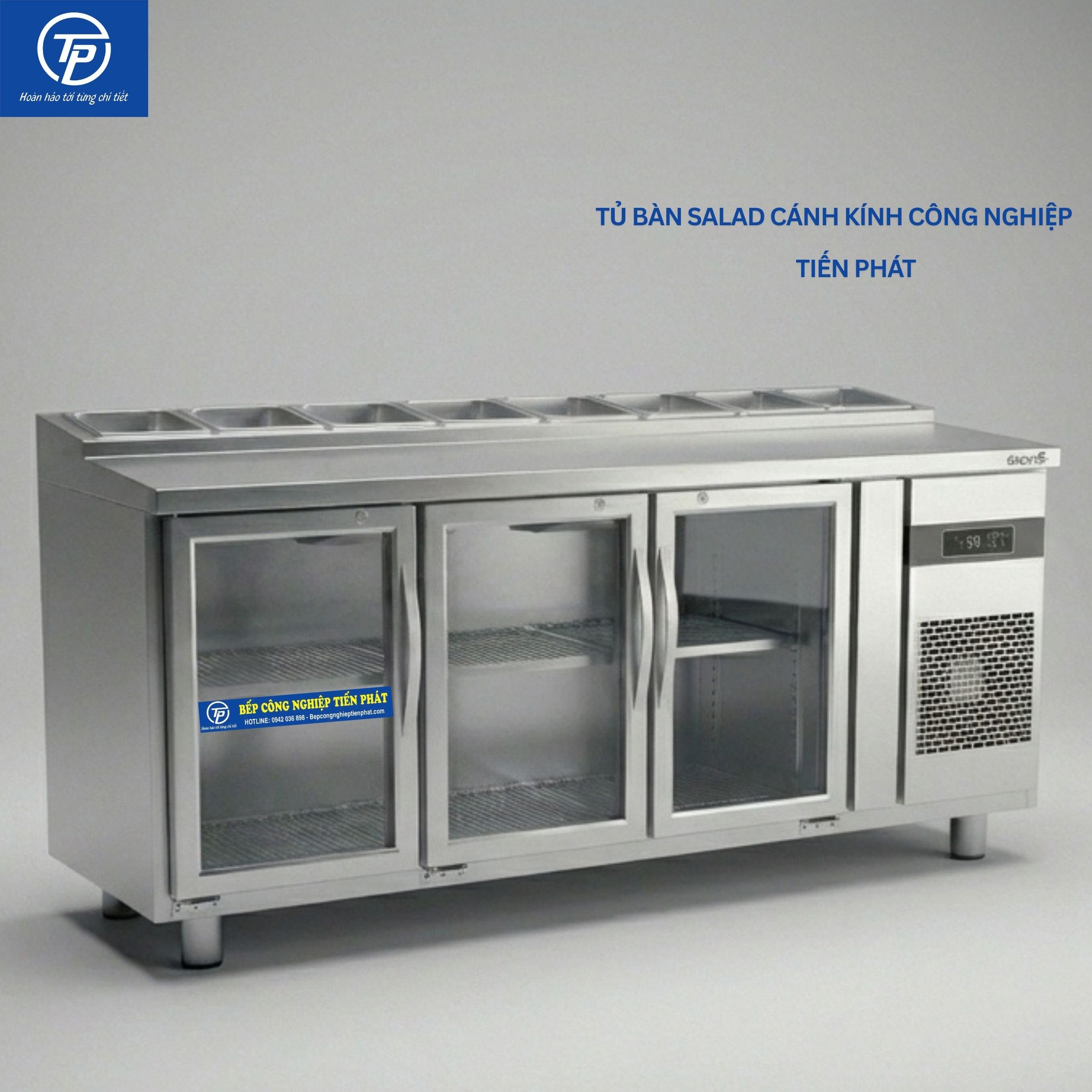 Tủ Bàn Salad Cánh Kính 1.8m